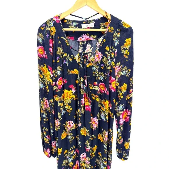 Natural Life Rowan Side Slit Midi Dress Floral Print Boho Cottagecore Whimsy XL - Picture 8 of 8